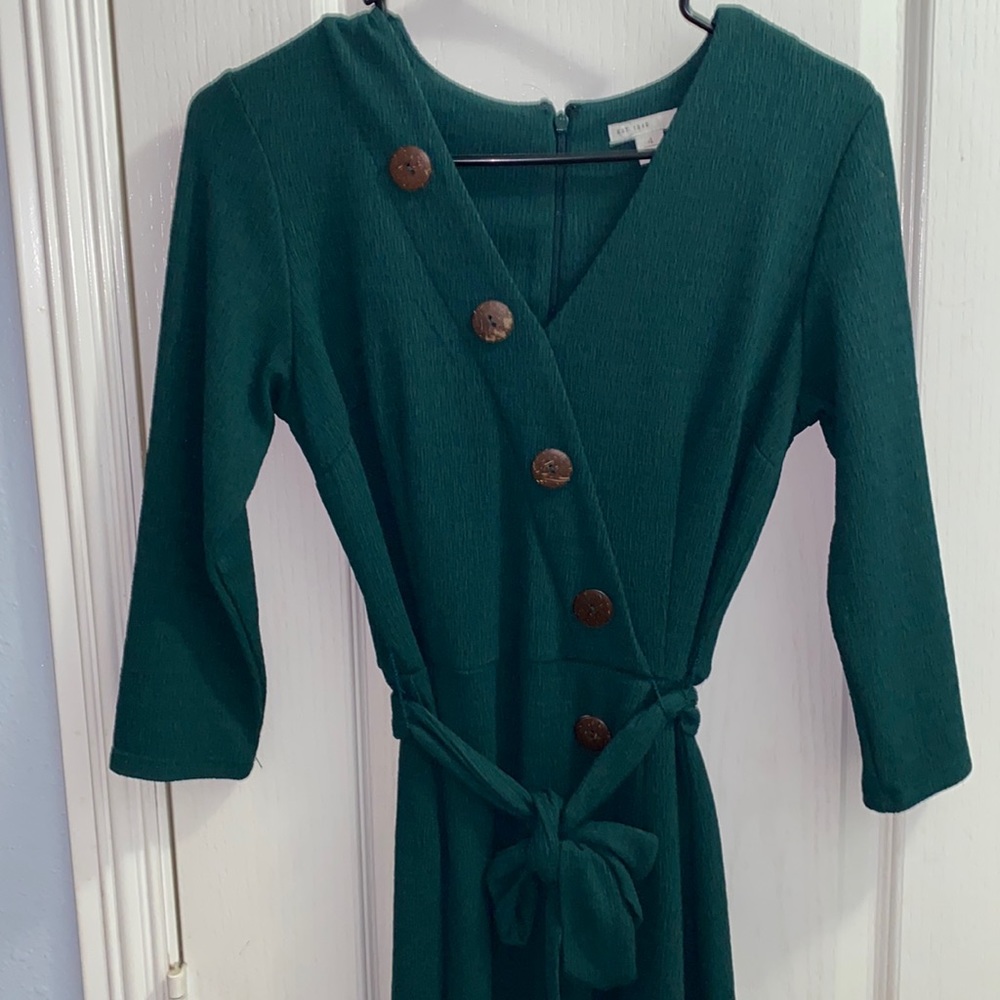 Green button up Dress
